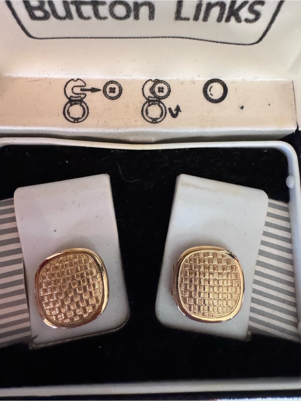 Gold-Tone Textured Button Links